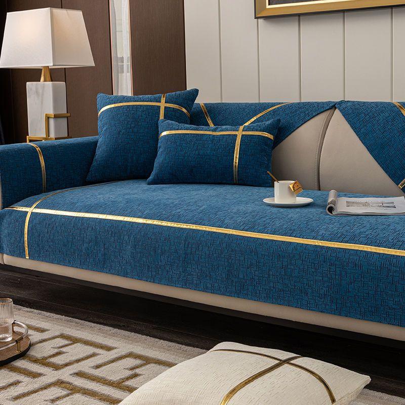 

Легкая роскошная золотая диванная подушка на все времена, нескользящее полотенце из синели, модная подушка в скандинавском стиле 70*70cm