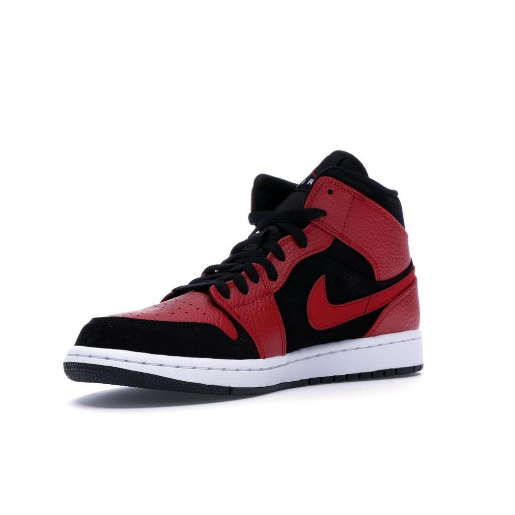 Air Jordan 1 Mid Bred Men Sneakers Black Gym-Red-White 554724-054