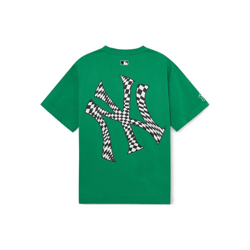 T-shirt Homme Manches Courtes Col Rond Impression Logo New York Yankees MLB Vintage Américain Hauts Vert Foncé 3ATSO0233-50GND XL white