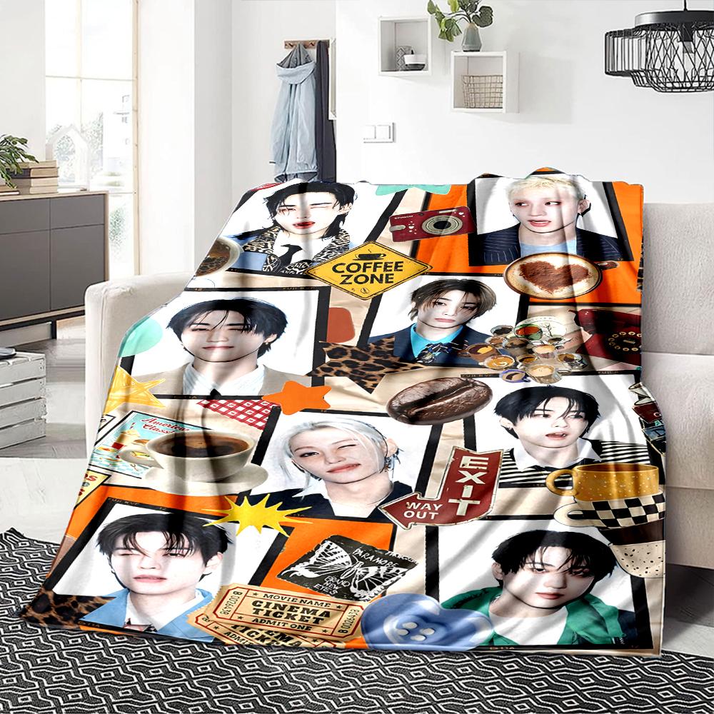 Kpop Idol Collage Blanket Soft Throw Blanket For Home Bedroom Bed Sofa Travel Office Solid Christmas Blanket