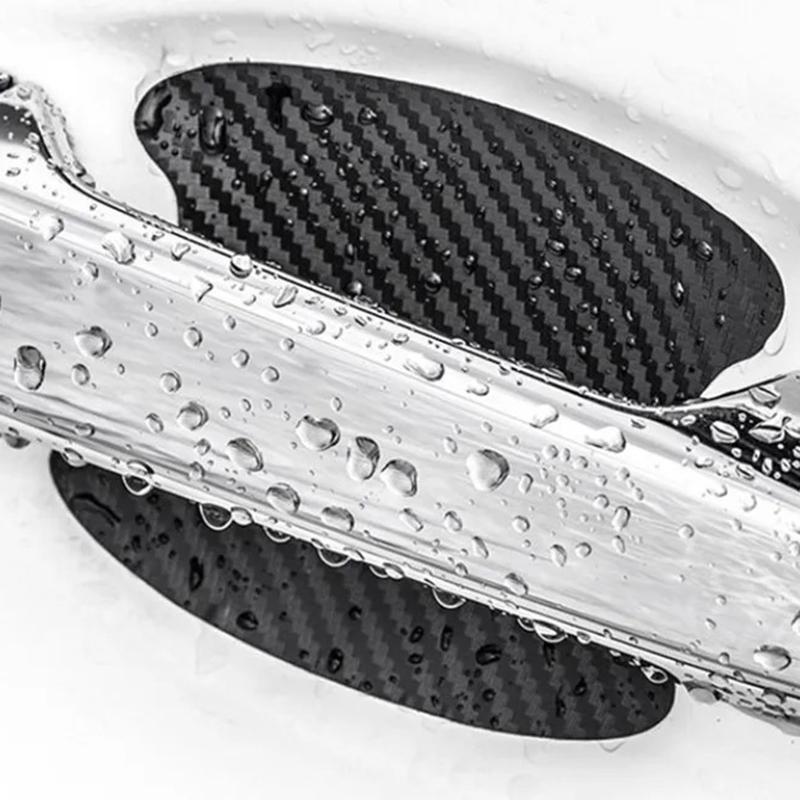 4Pcs Hot Car Stickers Door Handle Carbon Fiber Protector Anti Scratch Car Automobiles Handle Protection Car Accessories