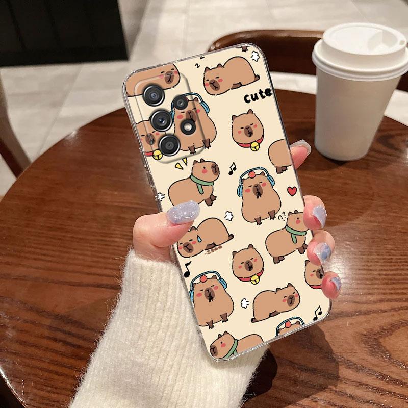 Capybara Cute Clear Soft Phone Case For Samsung Galaxy A56 A57 A37 A55 A54 A36 A35 A26 A25 A16 A17 A07 A52 A34 A73 A53 A21 Cover