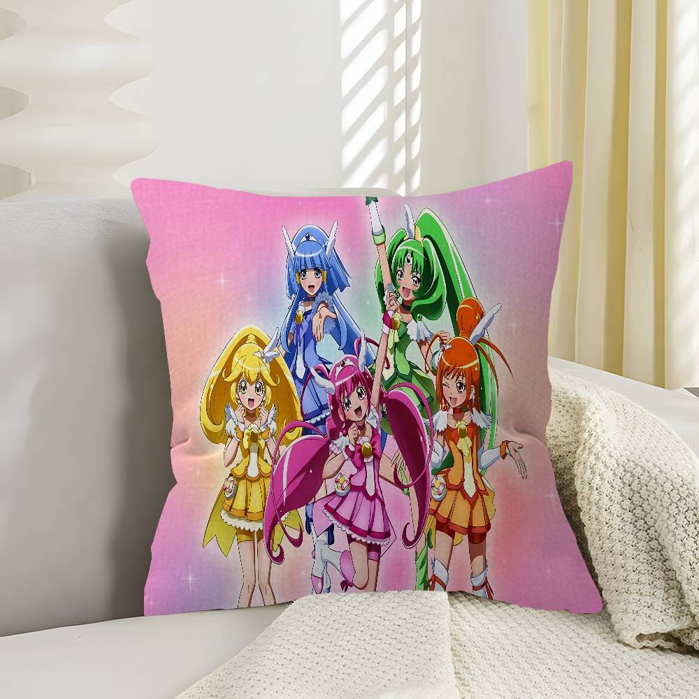 Smile Precure Anime Cushion Cover Polyester Sofa Cushions Decorative Throw Pillows Home Decoration Pillowcover
