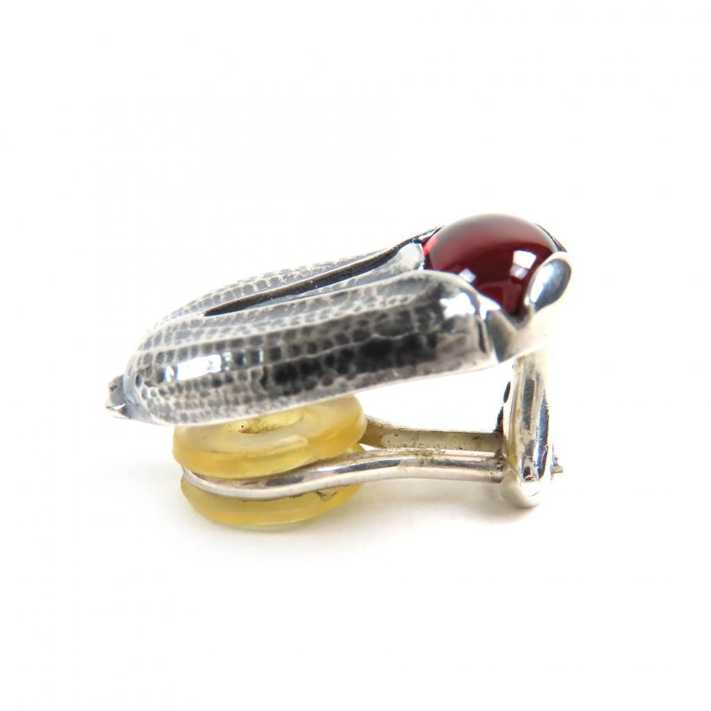 Excellent Georg Jensen Earring Ear clip Silver Red SV925 Women 2007 Used