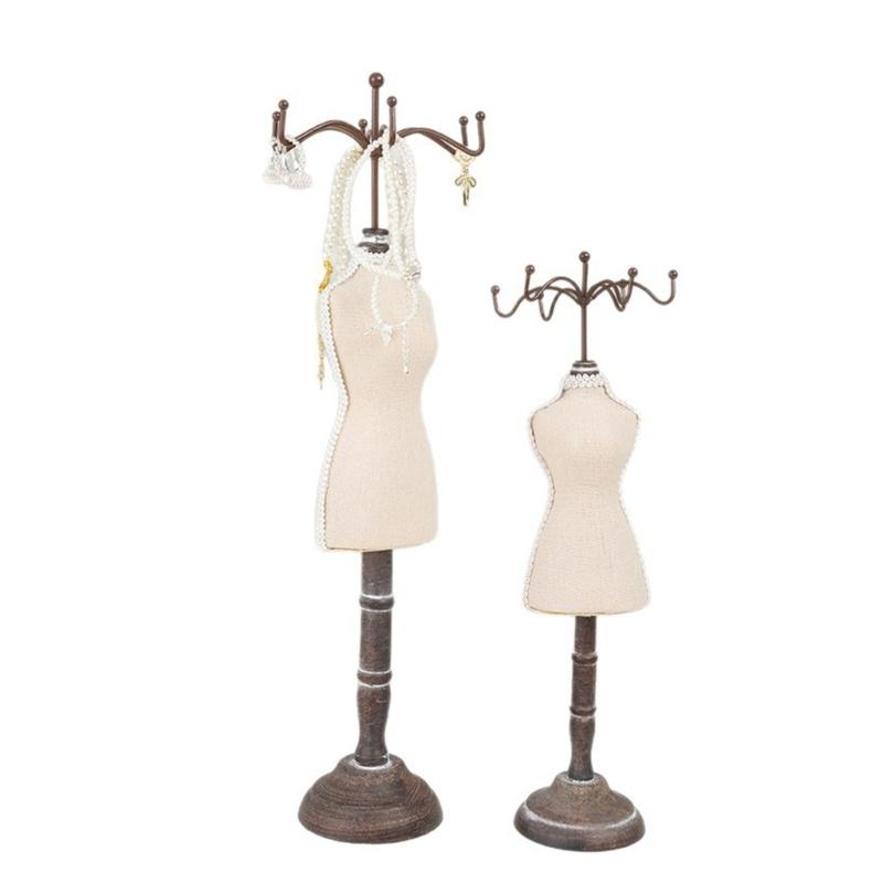 Velvets Covered Wood Jewelry Display Stand with Elegant Design Suitable for Secure Necklace and Bracelet Exhibition