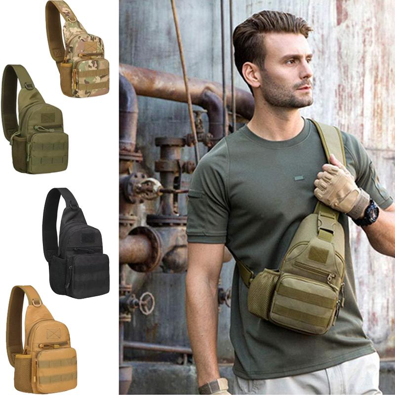 

Tactical Shoulder Bag Hiking Backpack Men s Nylon Outdoor Hunting Camping Fishing Molle Hiking Chest Sling Bag хакі