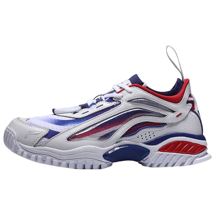 

new LiNing Aurora Skyline Non slip Lightweight Low Top Casual Shoes Women s White Blue Red 35.5