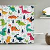 Funny Animal Print Shower Curtain Cute Cartoon Animal Bath Curtain For Bathroom Bathtub Bathing Cover Shower Curtains Home Decor