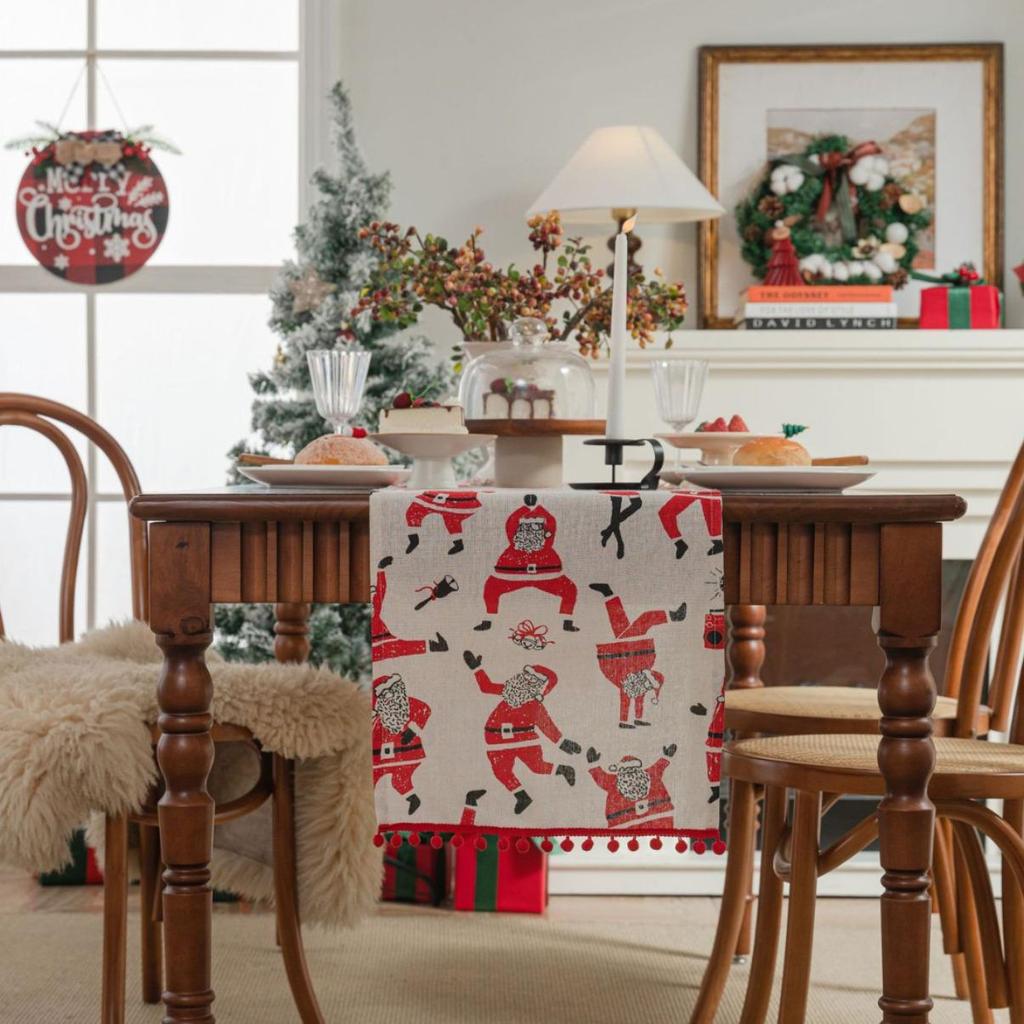Imanqi Yun Christmas Table Runner - Long Rectangular Dining Decoration