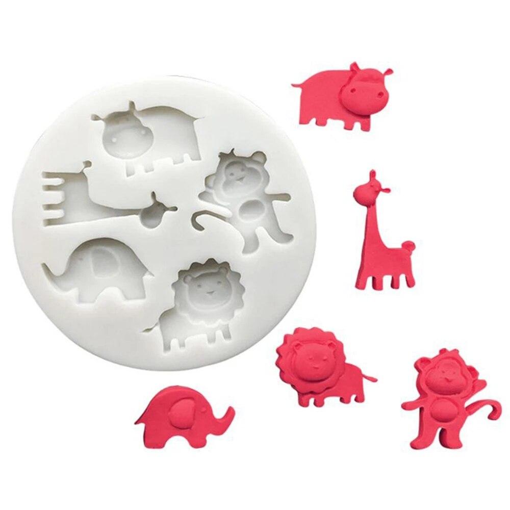 

Плоская форма для торта, форма для маффинов, помадка, животное, жираф, слон, бегемот, силиконовая форма, кухонные принадлежности для приготовления пищи