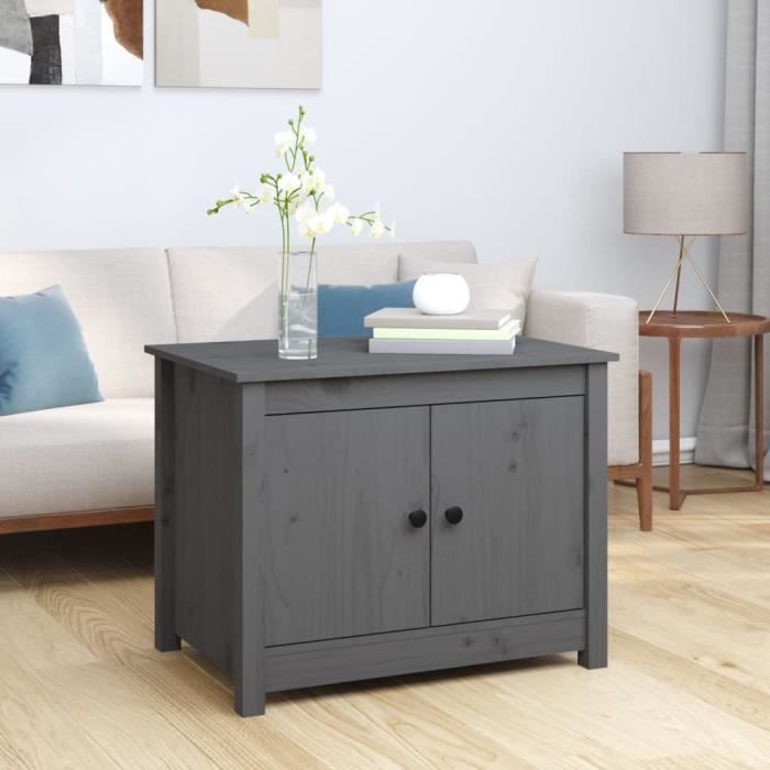VidaXL Coffee Table Grey 71x49x55 Cm Solid Pine Wood 820928