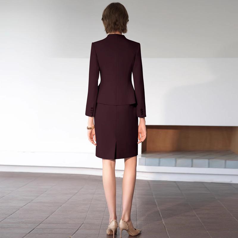 Red Angora Sleeveless Dress Suit: Slimming Professional Ladies Workwear for Spring & Autumn