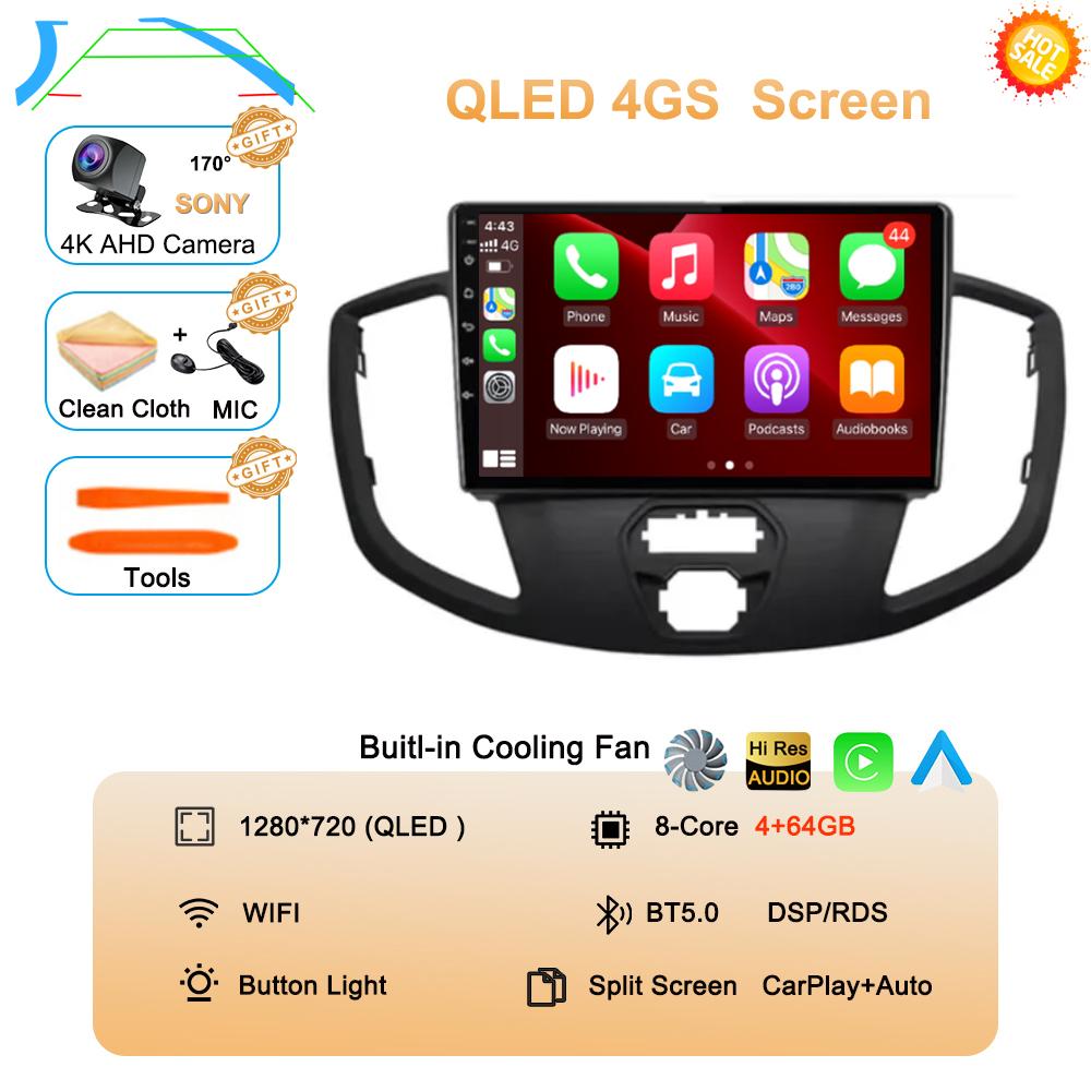 Android 14 Auto Carplay For Ford Transit 2015 - 2018 Car Radio Multimedia Video Player Navigation GPS Stereo 360 Camera WIFI+4G