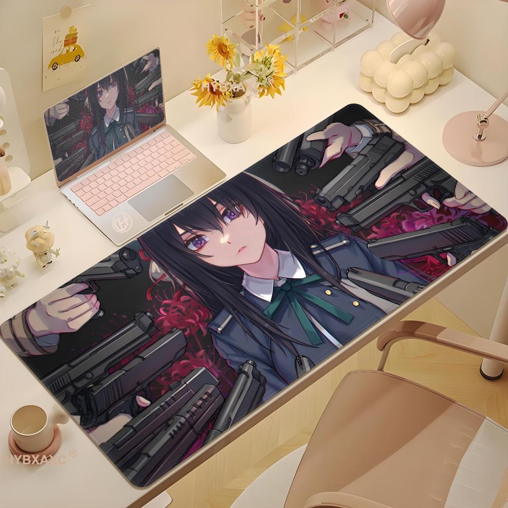Alfombrilla de Ratón Gamer Lycoris Recoil Linda Alfombrilla de Escritorio HD Alfombrillas Extensibles para Teclado Gamer Grandes 90x40cm Alfombrilla de Ratón Gamer XXL