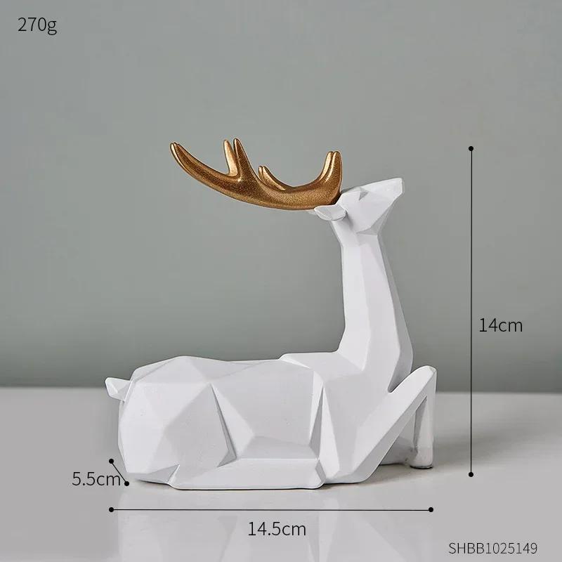 

Художественный домашний декор, геометрическая фигурка оленя, скандинавский орнамент для гостиной, столешница, минимализм, милая статуэтка животного, изделия из смолы