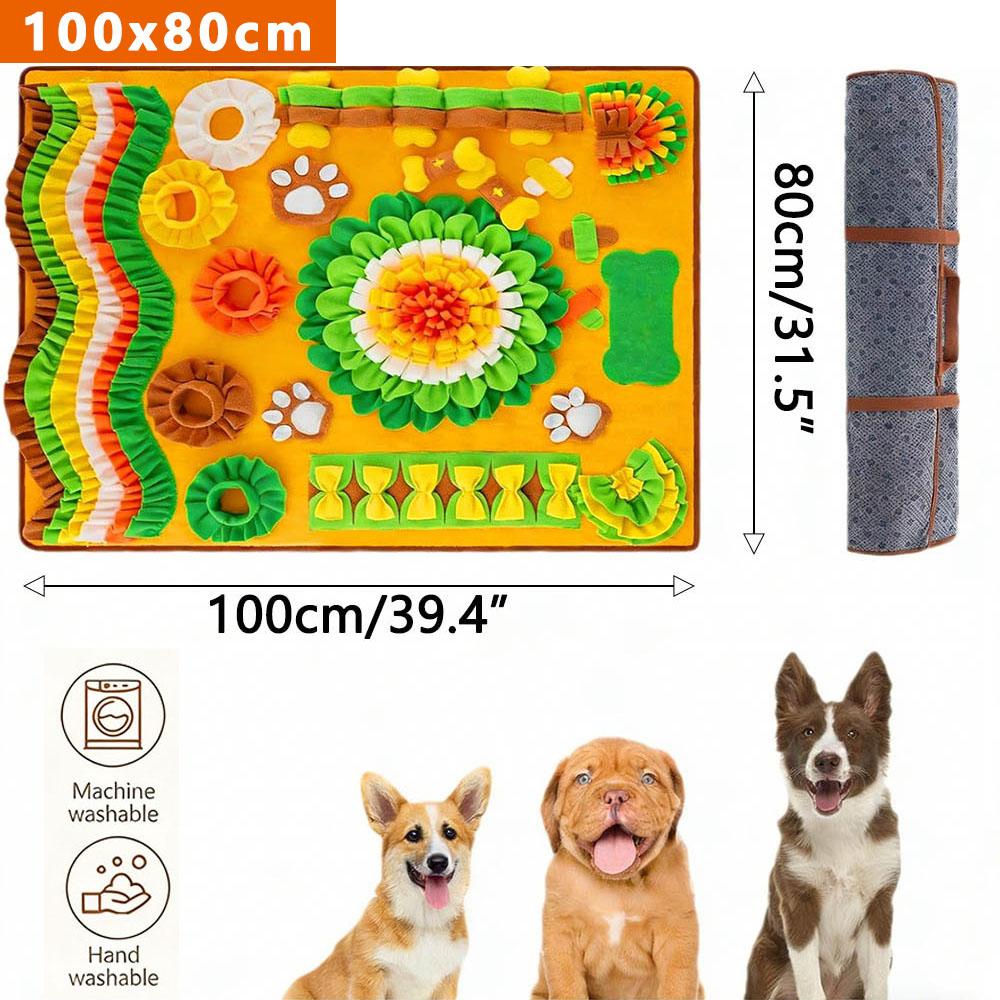 100x80cm Extra Large Dog Smell Mat Foraging Smell Training Blanket Game Interactive Dog Slow Food Mat Relieve Pressure Pet Toys