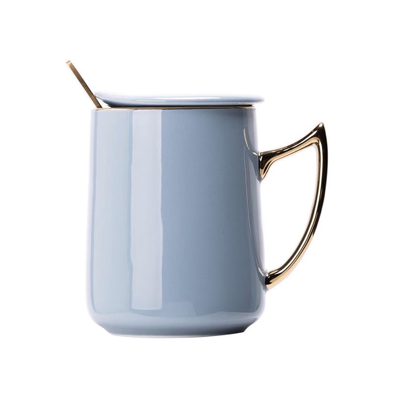 Duoli Ceramic Coffee Mug with Lid & Spoon