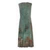 Langes Kleid für Damen, Maxikleid, Freizeitkleid, Swing-Kleid, A-Linien-Kleid, Blumenmuster, Mode, Streetwear, Outdoor, Alltag, Datumsdruck, ärmelloses Kleid mit V-Ausschnitt