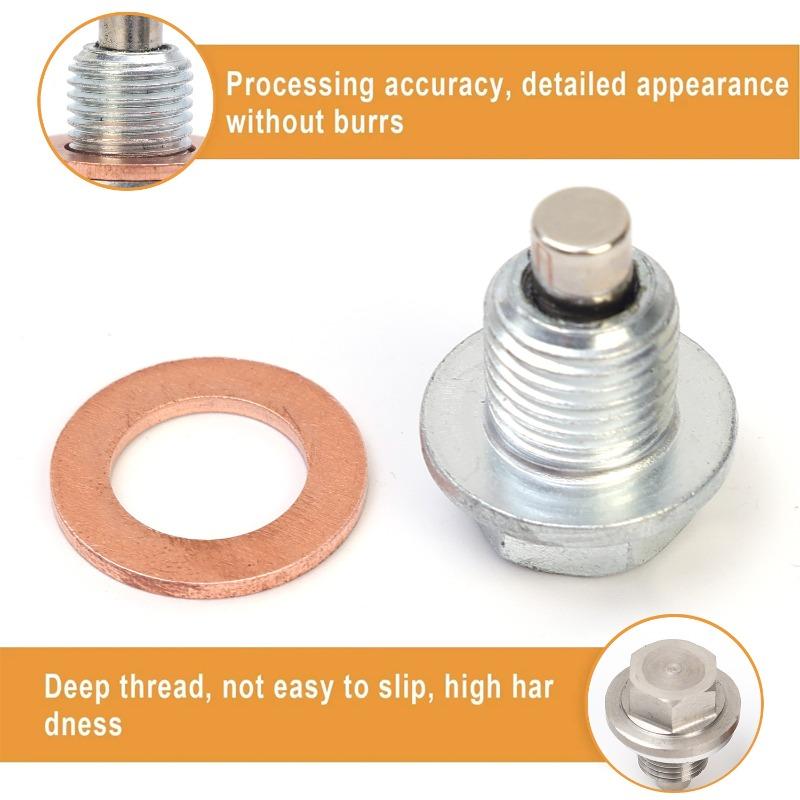 Magnetic Oil Pan Screw Plug Automobile Engine Sump Plug Adsorbs Metal Fragments Parts Oil Drain Screw Bolt Gasket Sets