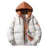 Autumn and winter hooded cotton-padded clothes, couples fashion flow fake two pieces, thickened cotton clothes, warm jackets, students