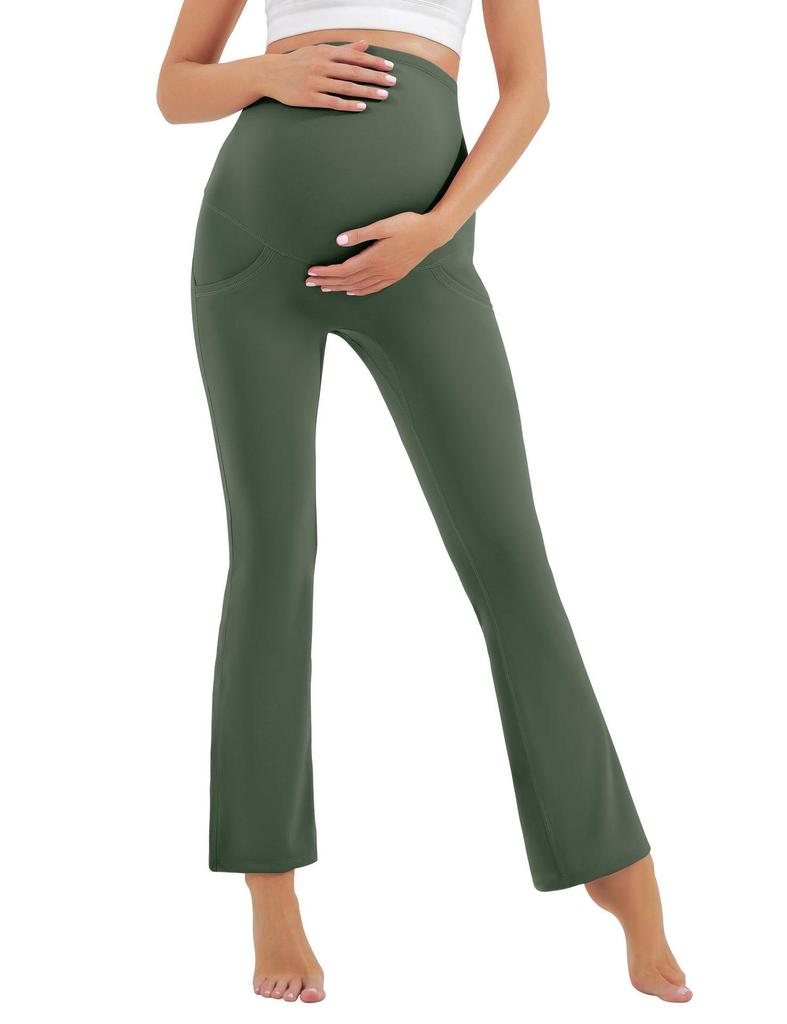 European & American High-Waisted Maternity Support Pants, Nylon Stretch, Micro-Flare, Plus Size, Versatile Outerwear JL13