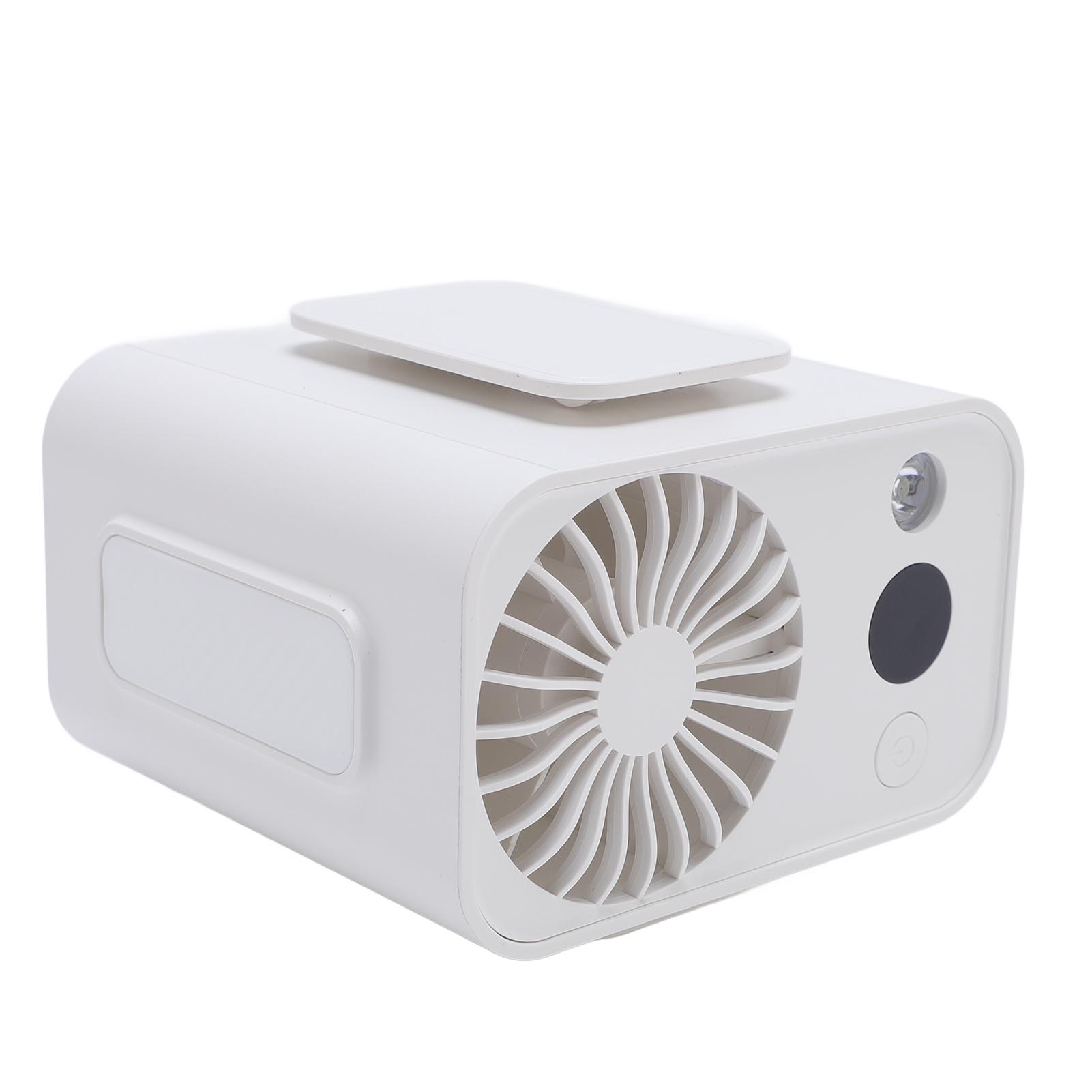 Portable Waist Fan Wearable  ing Neck Clip On Belt   Fan with LED Light Digital DisplayUSB Rechargeable