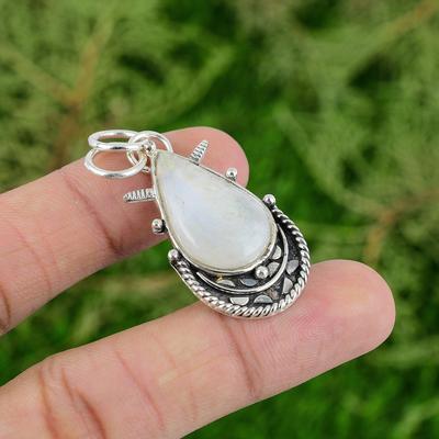 Daughters Day Sale Rainbow Moonstone Gemstone Pendant Jewelry Sterling Silver
