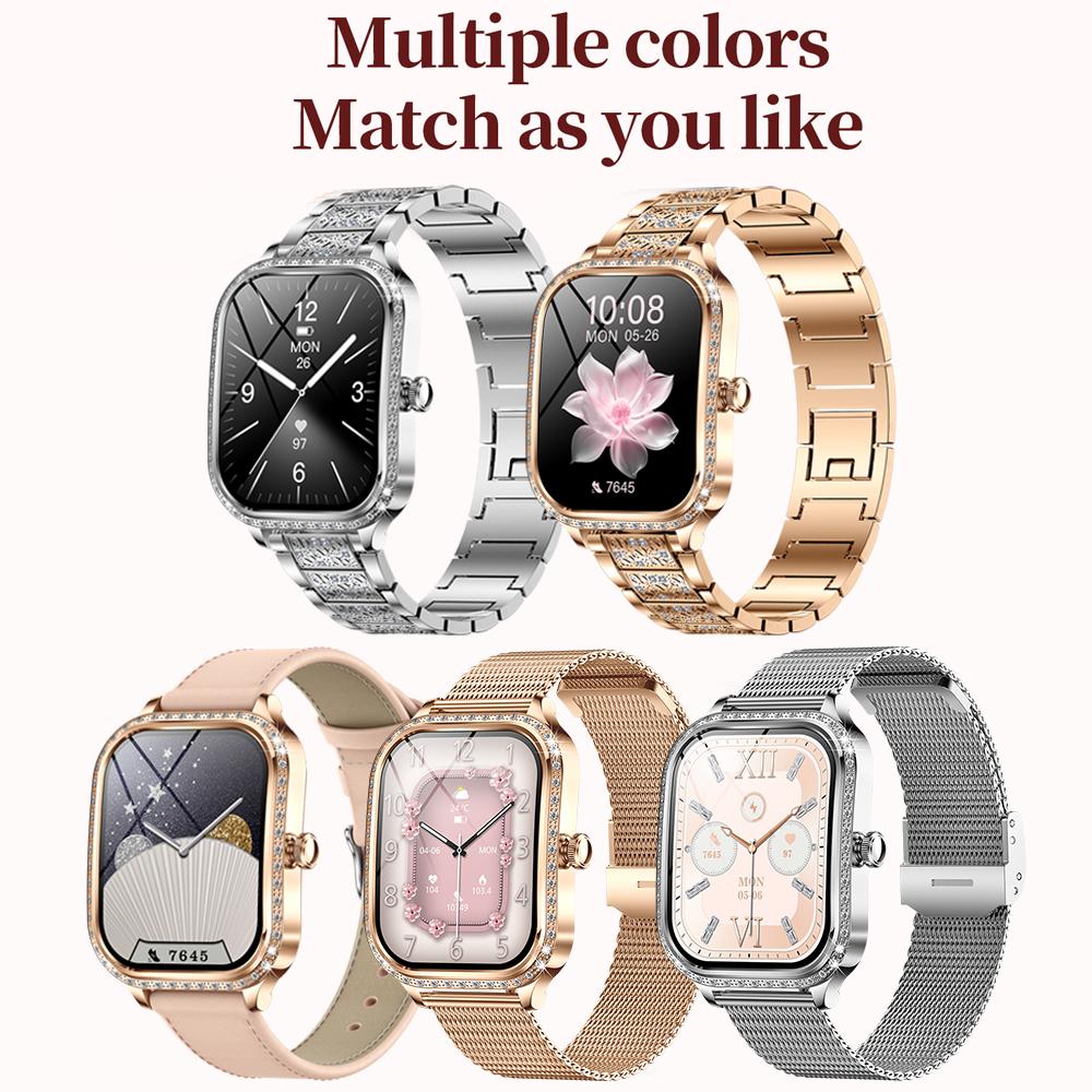 2025 New Smart Watch Women 1.75" HD Display Heart Rate IP68 Waterproof Sports Fitness BT Call Smartwatch for Lady Gift