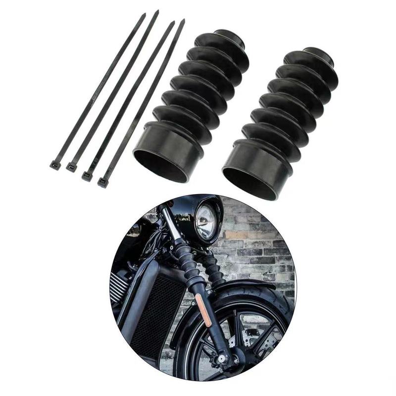 2PCS Motorcycle 39mm Fork Covers Front Rubber Gaiters Gators Shock Boots For Harley Davidson Sportster XL883 XL1200 FXD