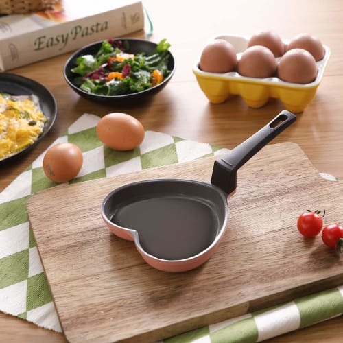 Neoflam Ceramic Nonstick Heart Egg Pan, Pink