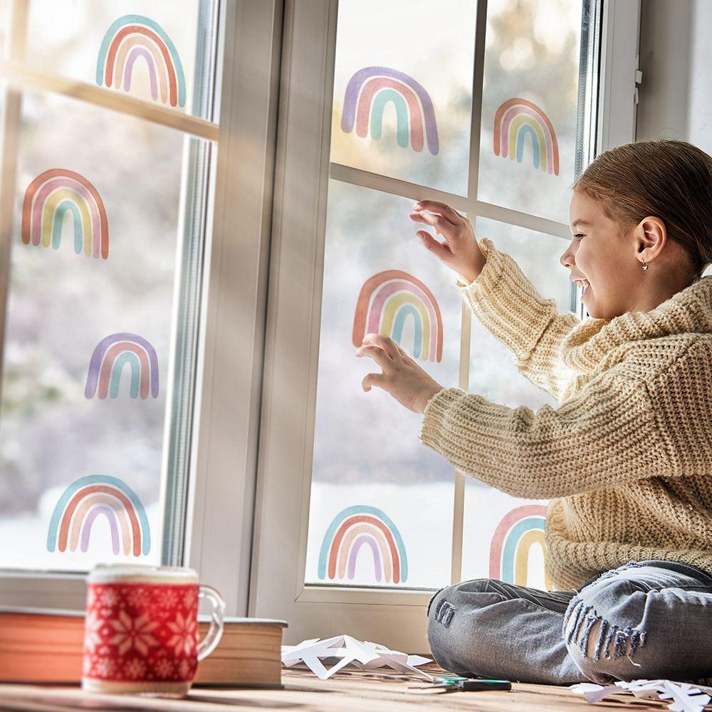 Peel Decorative Window Kids Room Wall Decals Nursery Room Decoration Wall Sticker Rainbow Stickers