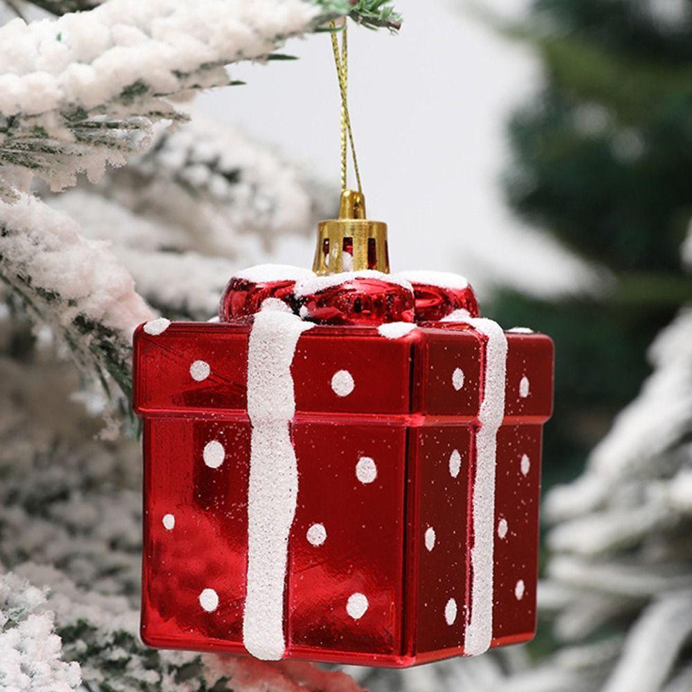 Plastic Painted Christmas Gift 4/5cm Christmas Tree Ornament  New Year