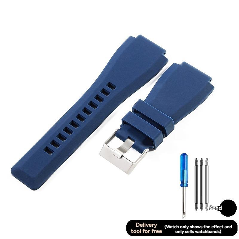 Für Bell Ross Silikon Herren Armband BR01 BR03 Schwarz Blau Orange Modell Sport Wasserdicht Weiches Silikon Herren Armband