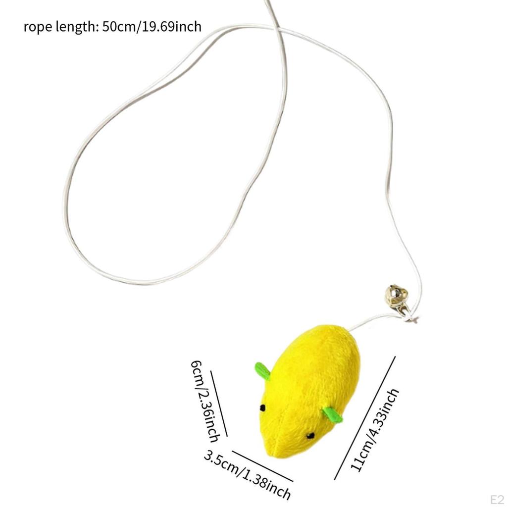 Elastic Rope Cat Mice Toy,for Indoor Cats Kitten Enrichment,Lightweight,with Bell Portable Playing