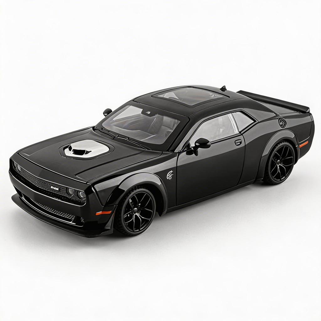 Modellino di Auto Dodge Hellcat in Metallo pressofuso Scala 1/18 con Suono di Avviamento Simulato, Decorazione da Collezione, Regalo di Compleanno per Ragazzi