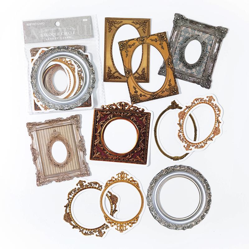 10pcs/pack Decor Scrapbook Vintage Sticker Materials Paper Retros Framework DIY Junk Journal Collage Po Album Retro Stickers