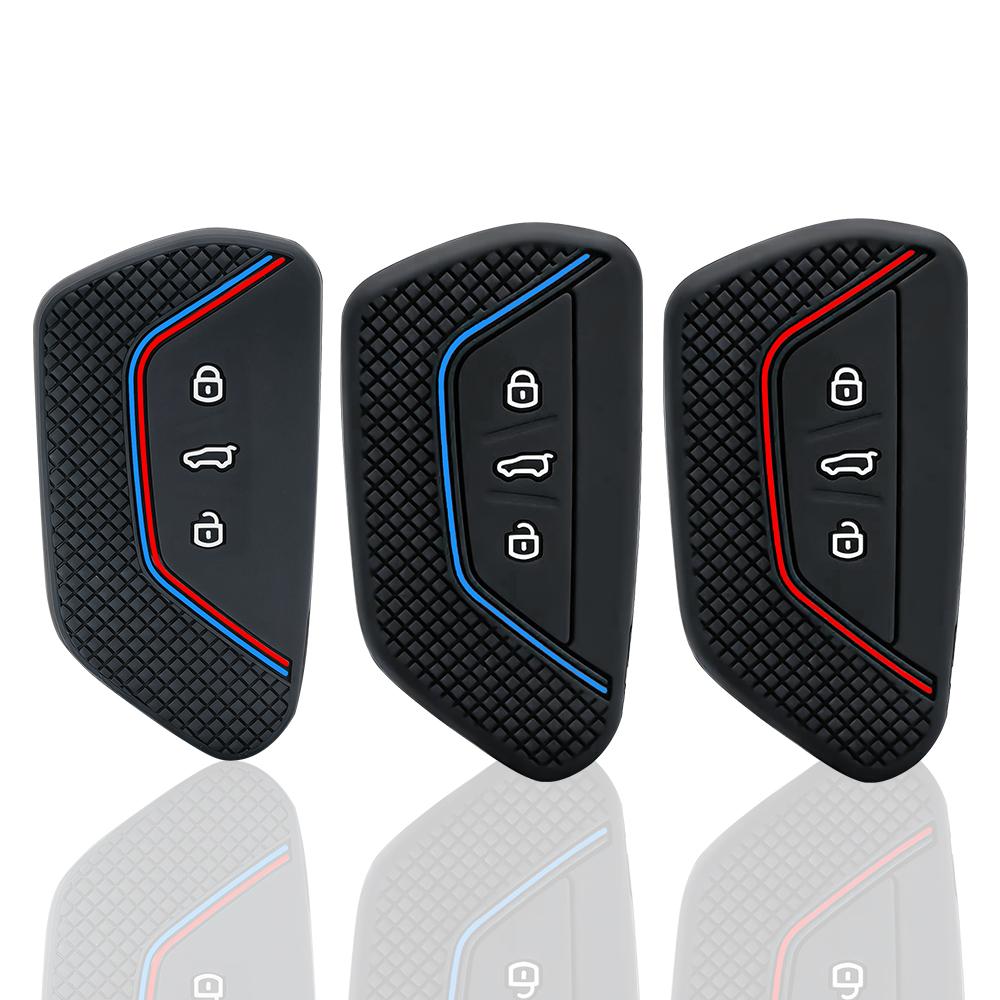 Silicone Car Key 3 Button Key Cases Cover Protection For VW Golf 8 Mk8 GTI GTD R ID3 ID4 ID.4XCROZZ ID.6X 2020 2026 Accessories
