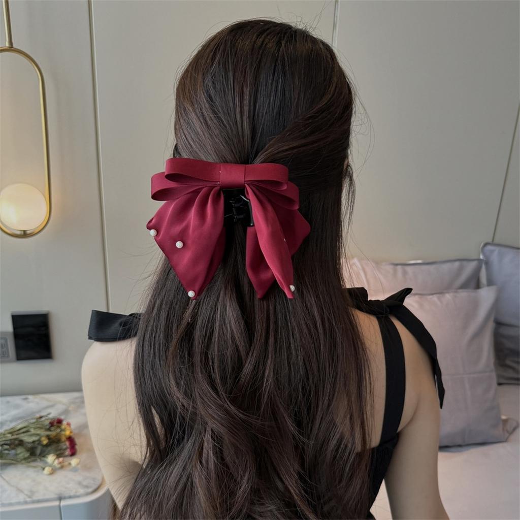 Sweet and sophisticated bow hair clip, elegant half-up hairstyle hair clip, tassel updo hair clip