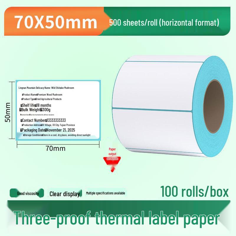 Waterproof Thermal Label Paper for Logistics, Retail, and Hospital Barcode Printing