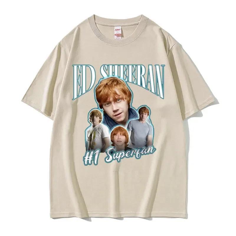 Divertente T-shirt Meme Superfan Numero Uno di Ed Sheeran da Uomo Moda Retro Manica Corta T-shirt Unisex Gotico Casual Cotone T-shirt