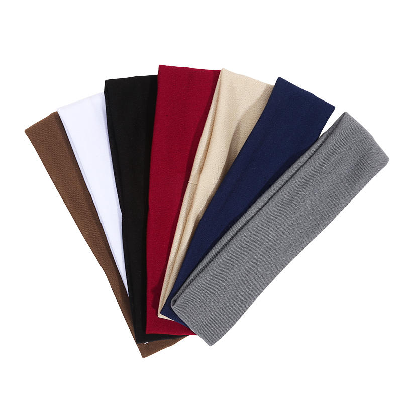 Solid Color Sporty Headband Elastic Sweat-absorbing Wide Hairband Yoga Fitness Running Fashion Outdoor Sports Headwrap