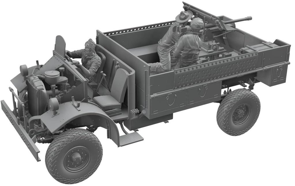Thunder Model 1/35 British Long Range Desert Group (LRDG) 37mm Onboard Shooting Scene Vol. 5 Resin Kit (3 Figures) TBF3506 (Human)