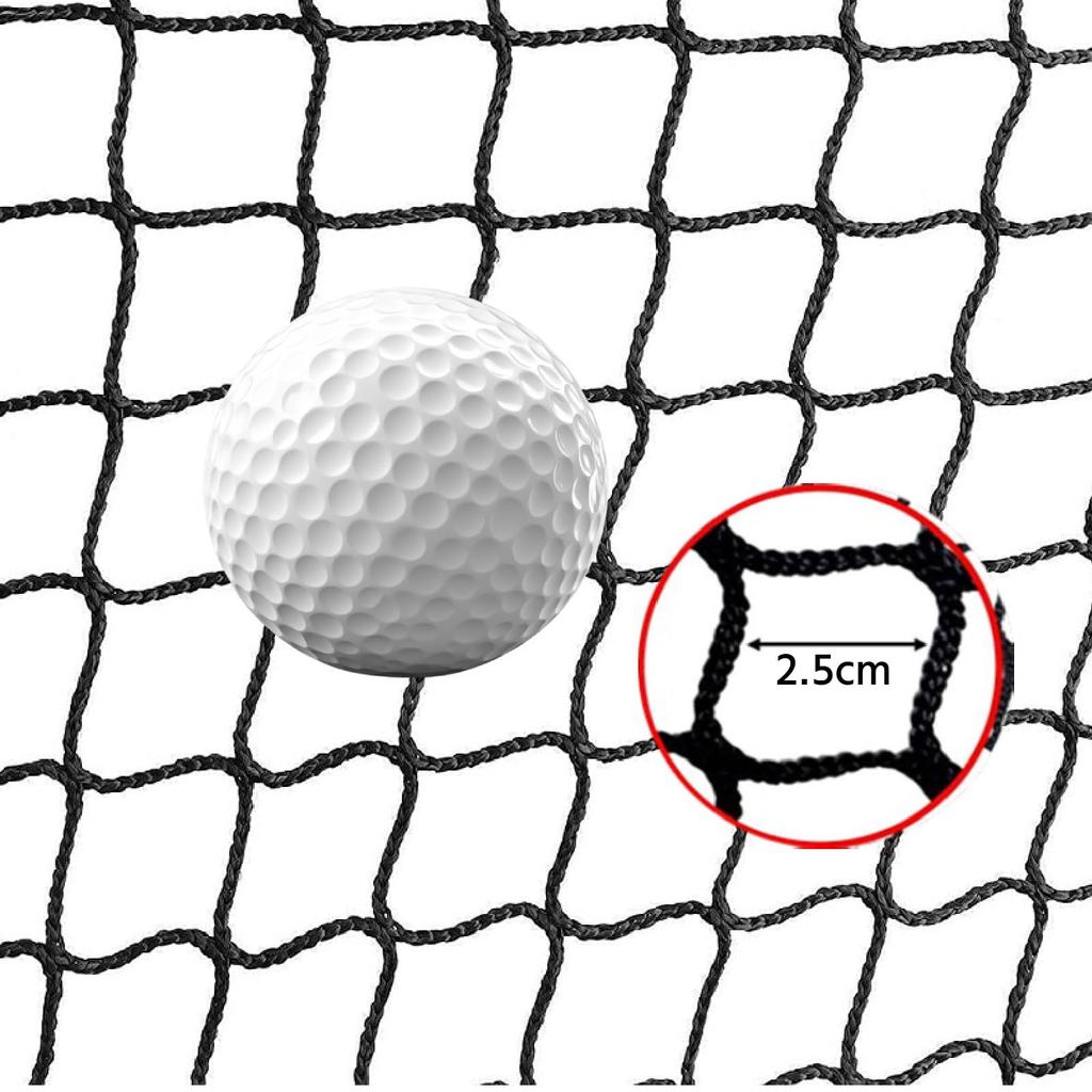 Knotless golf practice net, suitable for golf driving ranges, swing practice, garages, baseball, tennis, soccer, and pitching practice. Large size