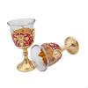 2 Pieces Embossed Wine Cup Toasting Glasses Mini Communion Goblet for Weddings Travel