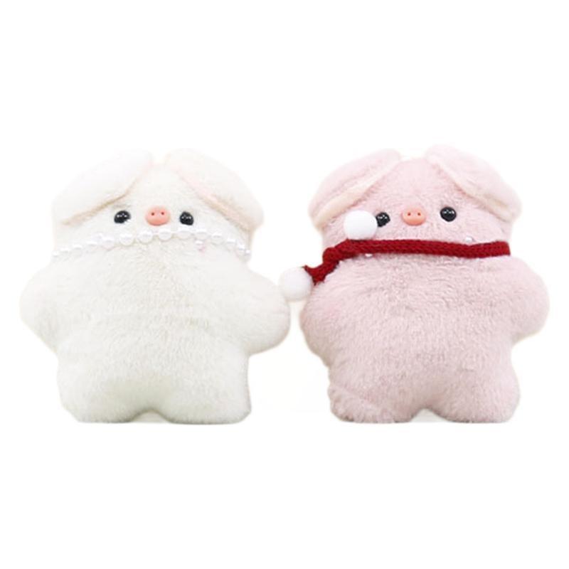 Cute Piglet Plush Keychain With Cozy Scarf Fluffy Stuffed Toy For Kids And Adults