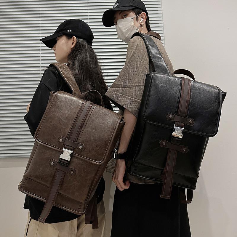 Backpack Men's and Women's Fashion Large-capacity Backpack Texture Trend Casual College Student Schoolbag