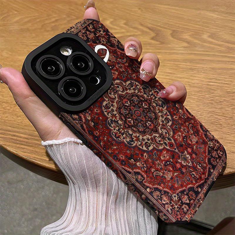 Hot Persian Style Luxury Carpet Retro Sheepskin Leather Phone Case For iPhone 17 16 16e Air 15 14 13 12 11 Pro XS Plus Max X XR