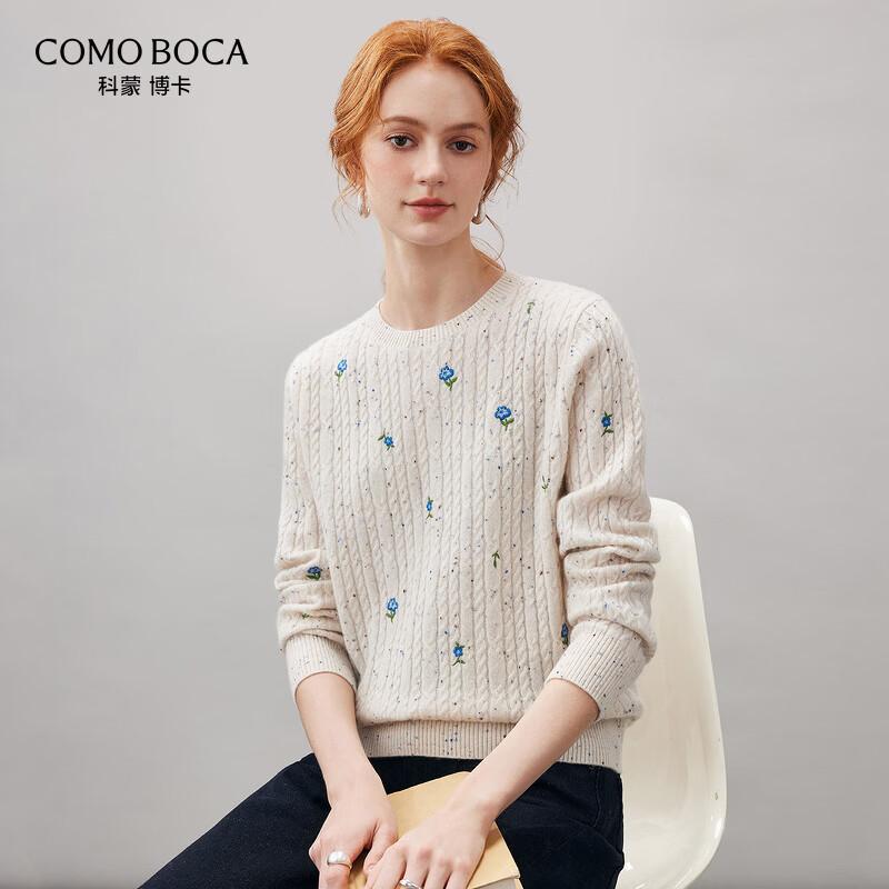 Kemengboka Women's 100% Cashmere Crew Neck Sweater
