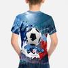 Summer Round Neck 3D Football Pattern Printed Top Fashionable Casual Short Sleeved Children's Boy T-shirts