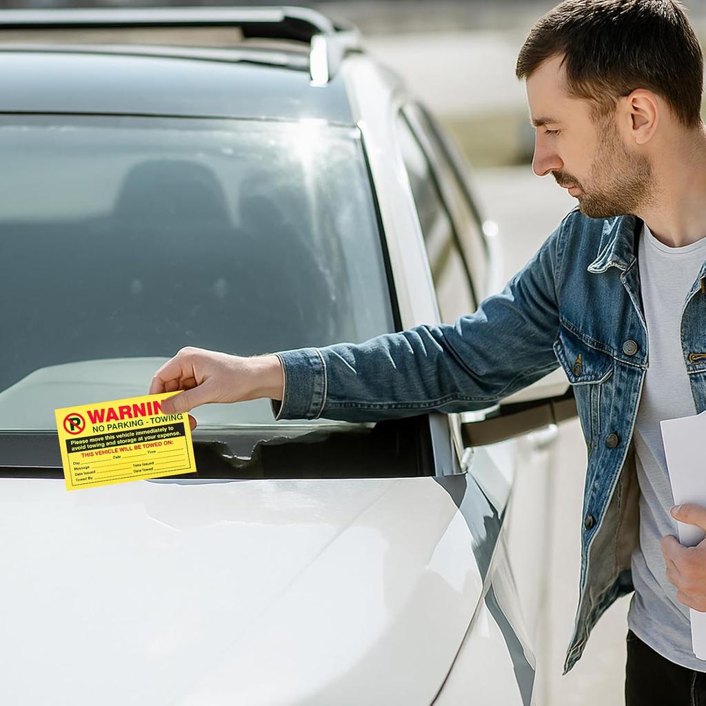 100 Parking Violation Stickers 5 x 8 Please Move This Vehicle to Avoid Towing Parking Violation Notice Tow Stickers Car Vehicle Private Adhesive Car